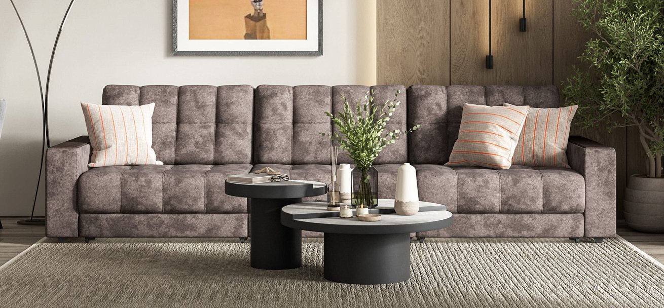 Диван BOSS GRAND Велюр Alkantara серый