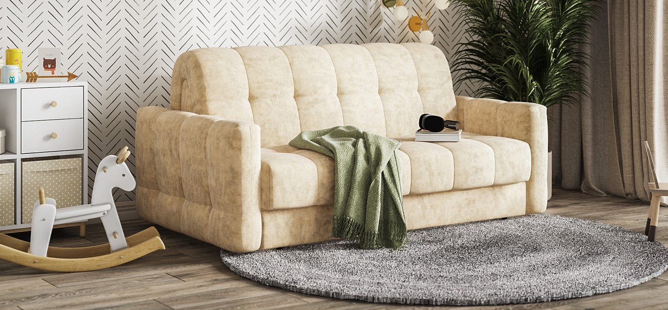 Диван BOSS Sleep 160 Велюр Роял шампань