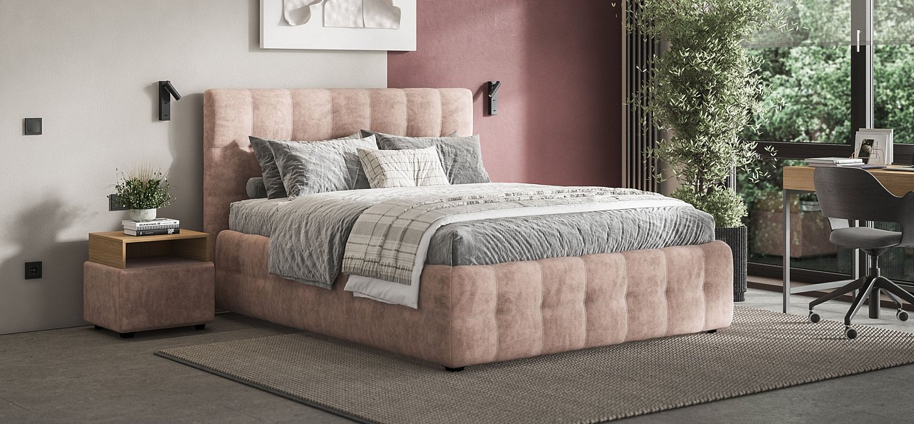 Кровать Босс 160*200 Про Велюр Royal пион NEW