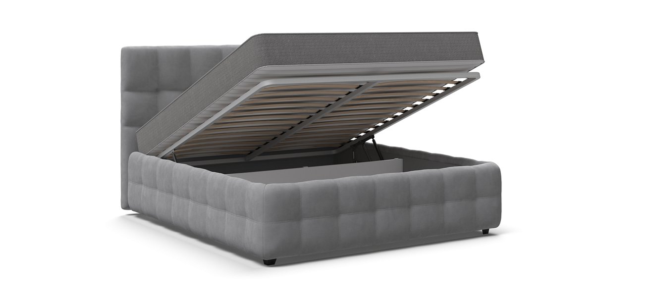 Кровать Босс 160*200 Про велюр Monolit сталь