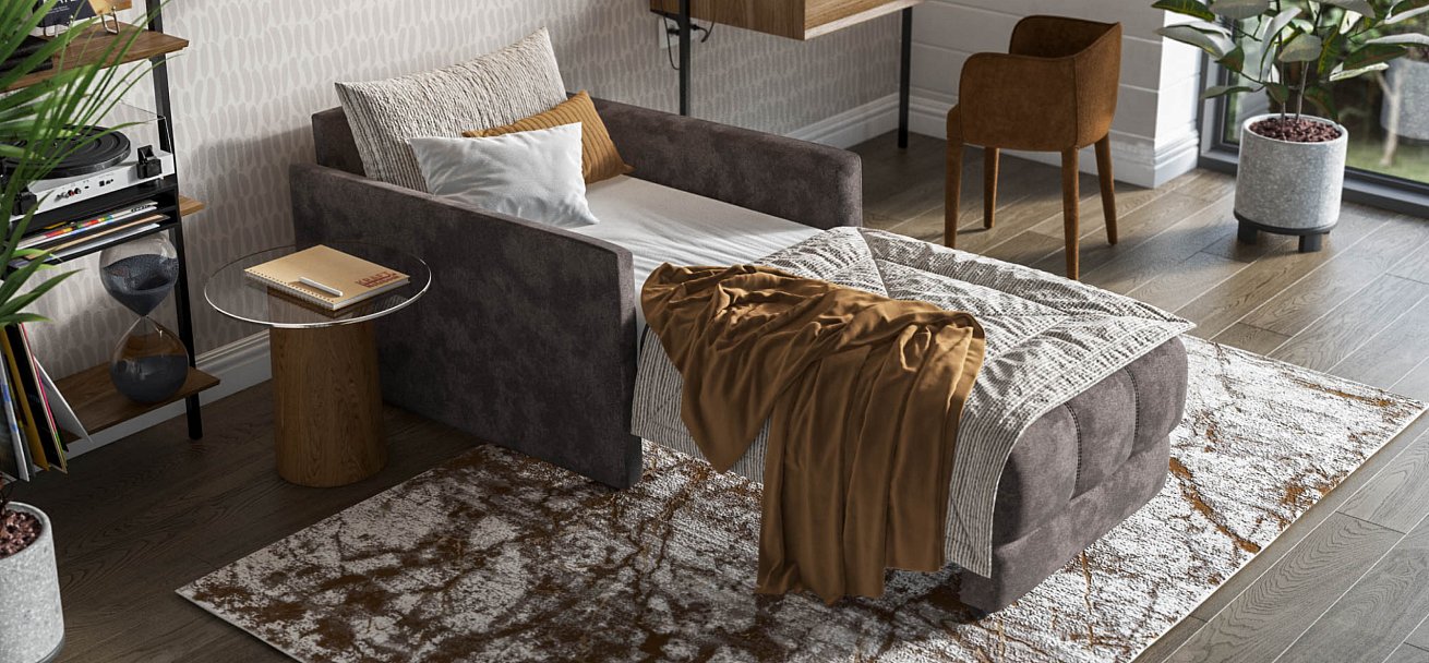 Кресло-кровать BOSS LOFT велюр Alkantara серый