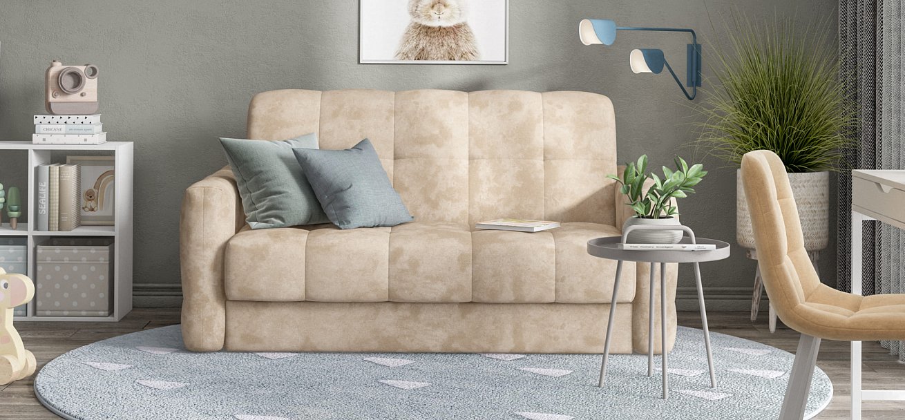 Диван BOSS Sleep 140 велюр Alkantara пепел