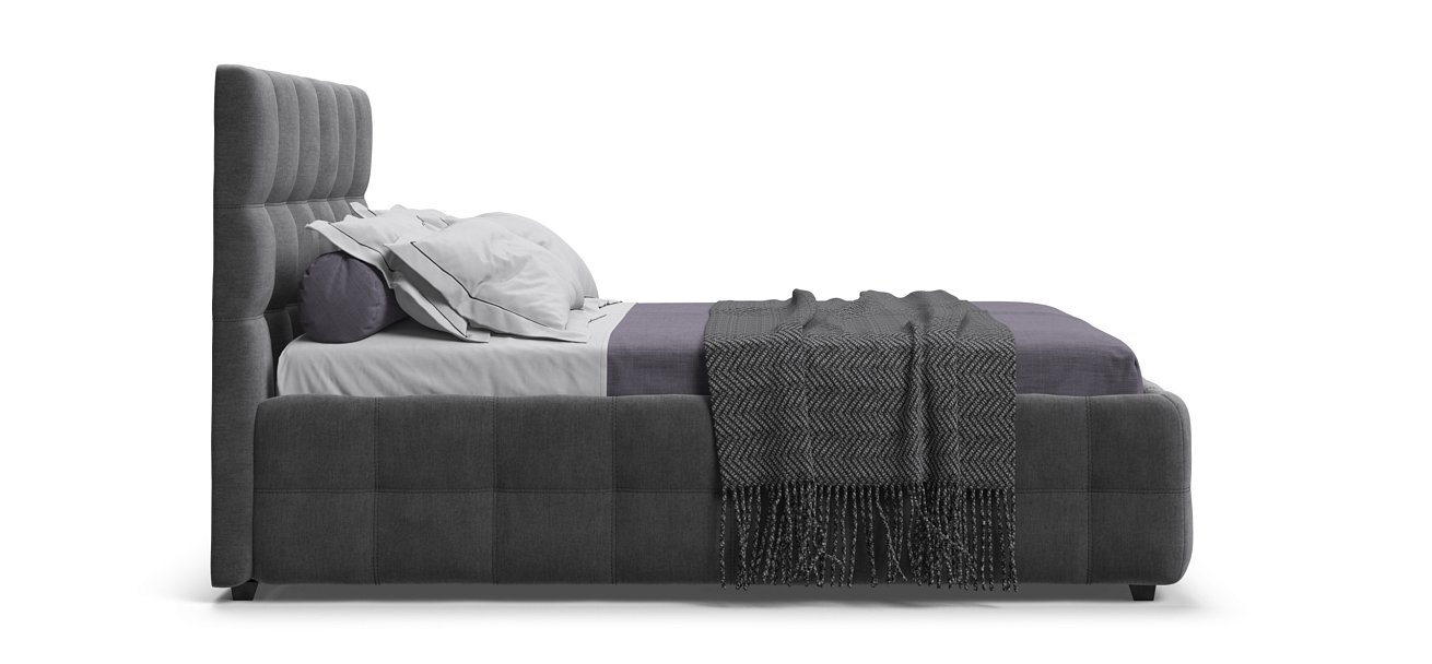 Кровать Босс 140*200 Про велюр Monolit серая