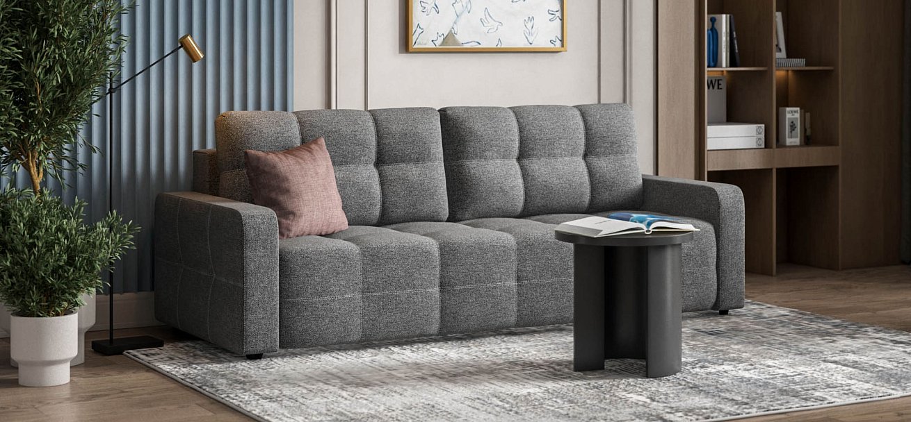 Диван Денди рогожка Malmo серый