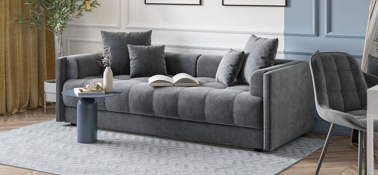 Тахта BOSS велюр Monolit серый