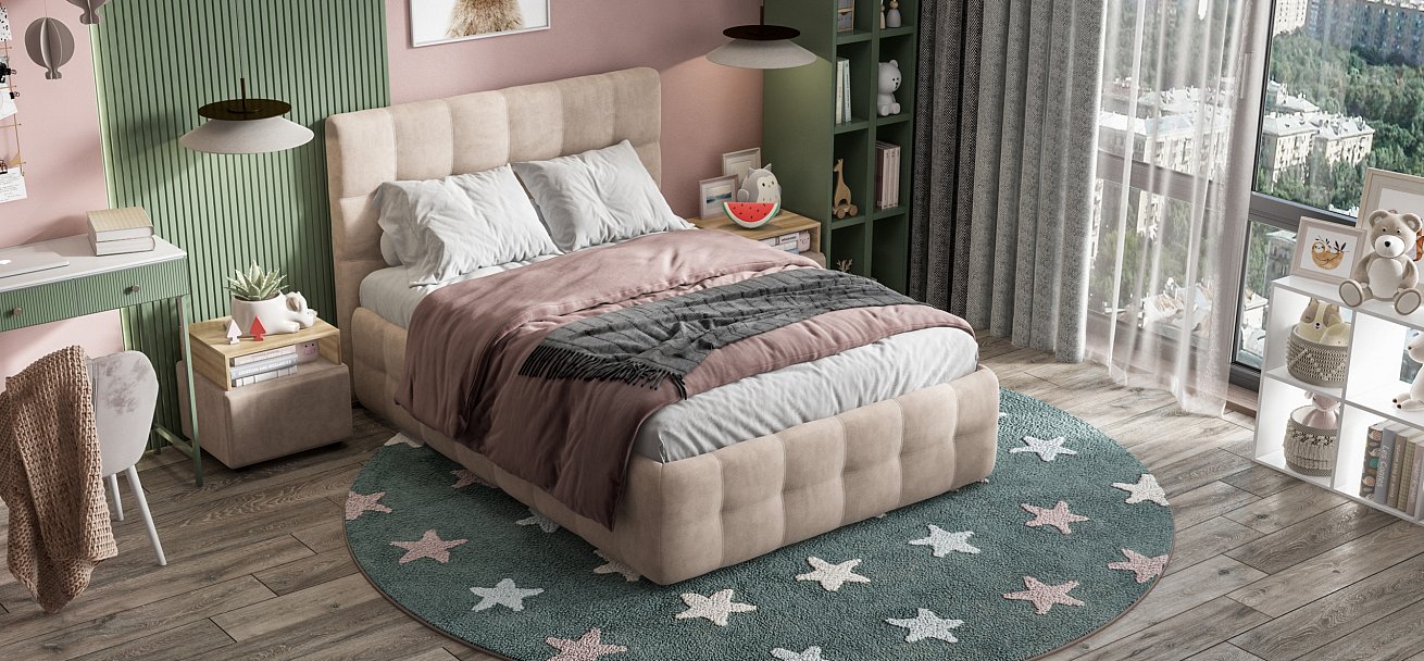 Кровать Босс 140*200 Про велюр Monolit латте