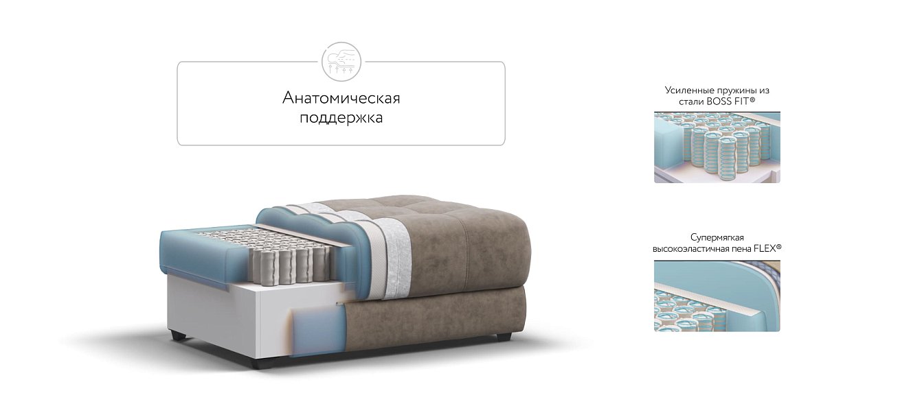 Пуф BOSS XL Велюр Роял тауп