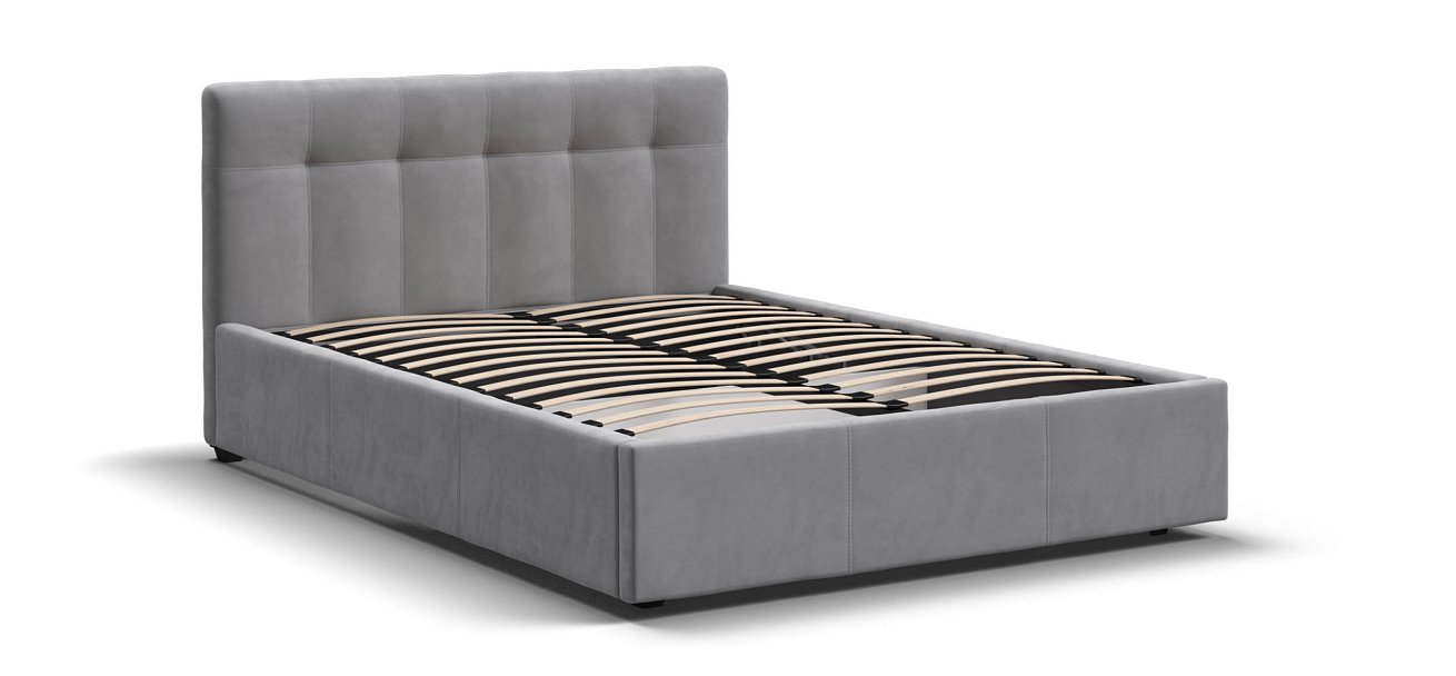 Кровать Белла 140*200 с ПМ велюр Monolit сталь