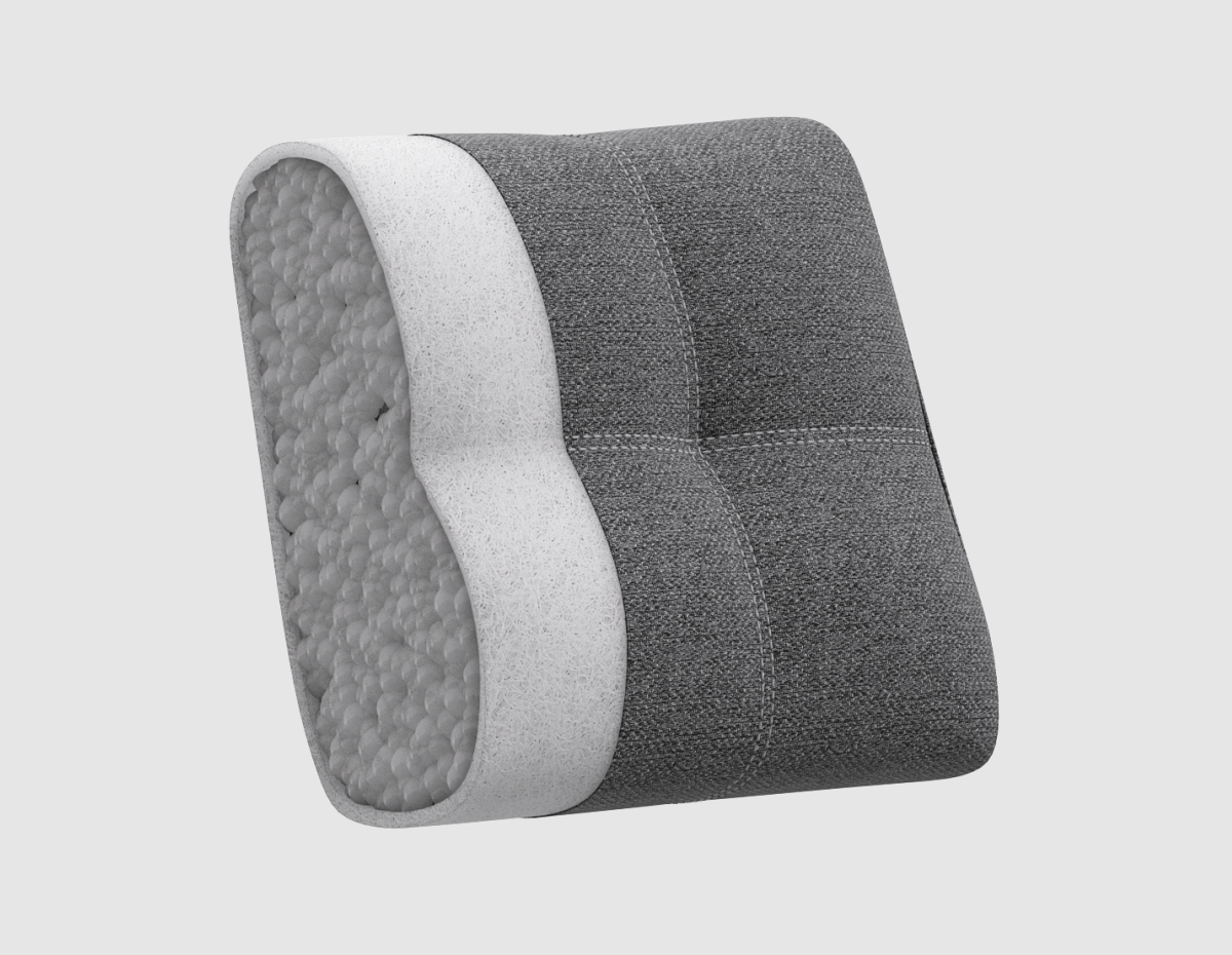 Приспинные подушки выполнены из холлофайбера и дробленой пены обеспечат комфортную посадку.