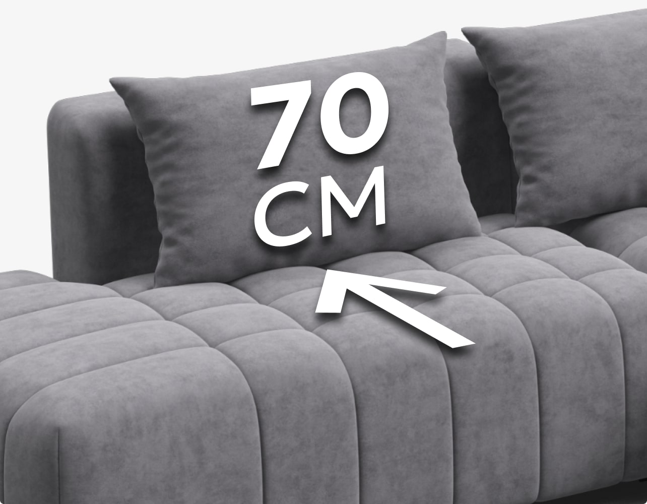 Суперудобная глубокая посадка сиденья – 70 см