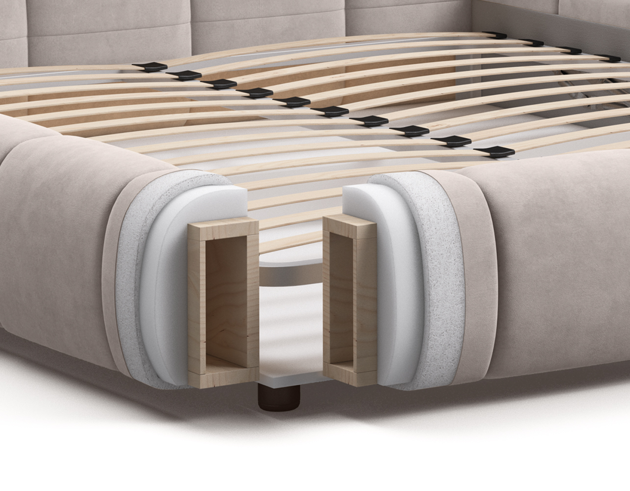 Работаем только  с проверенными высококачественными материалами:  ДСП, березовая фанера, ППУ высокой плотности, мебельные ткани с высокой степенью износостойкости.