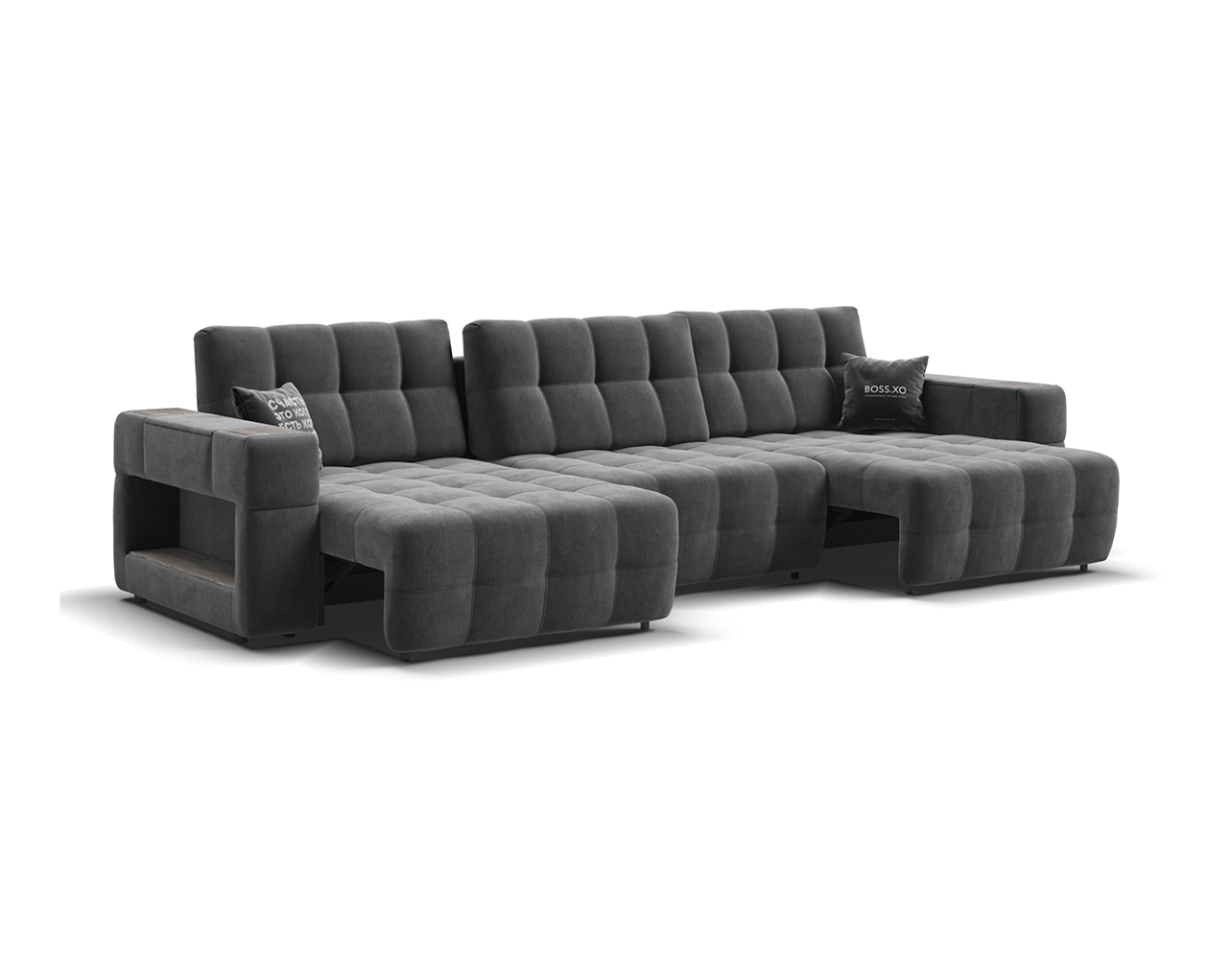 Прямой, угловой и п-образный диван сразу