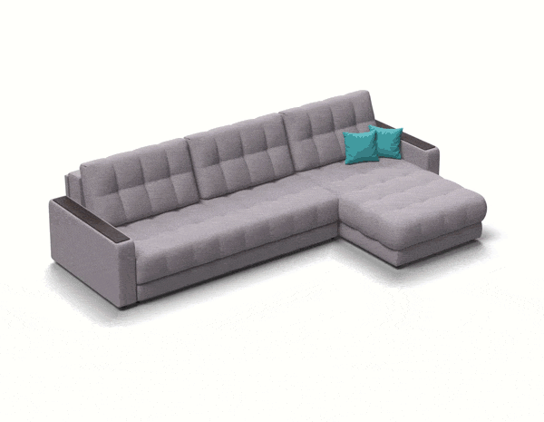 Простой и надежный механизм еврокнижка позволяет ставить диван вплотную к стене.