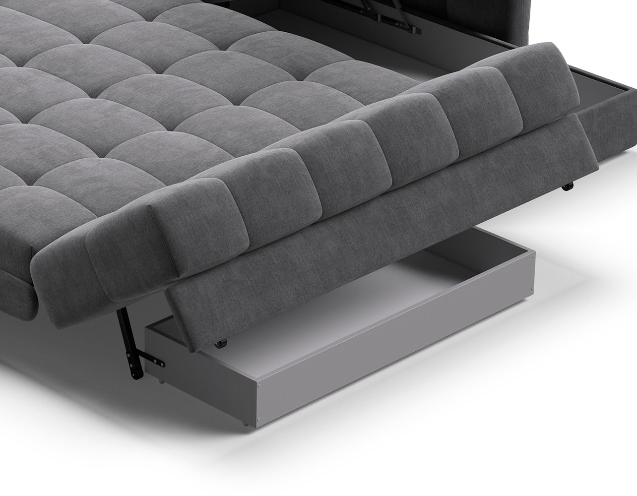 В комплекте с диваном идет бельевой короб BOSS Save и не нужно за него доплачивать, а также дополнительный короб в оттоманке!